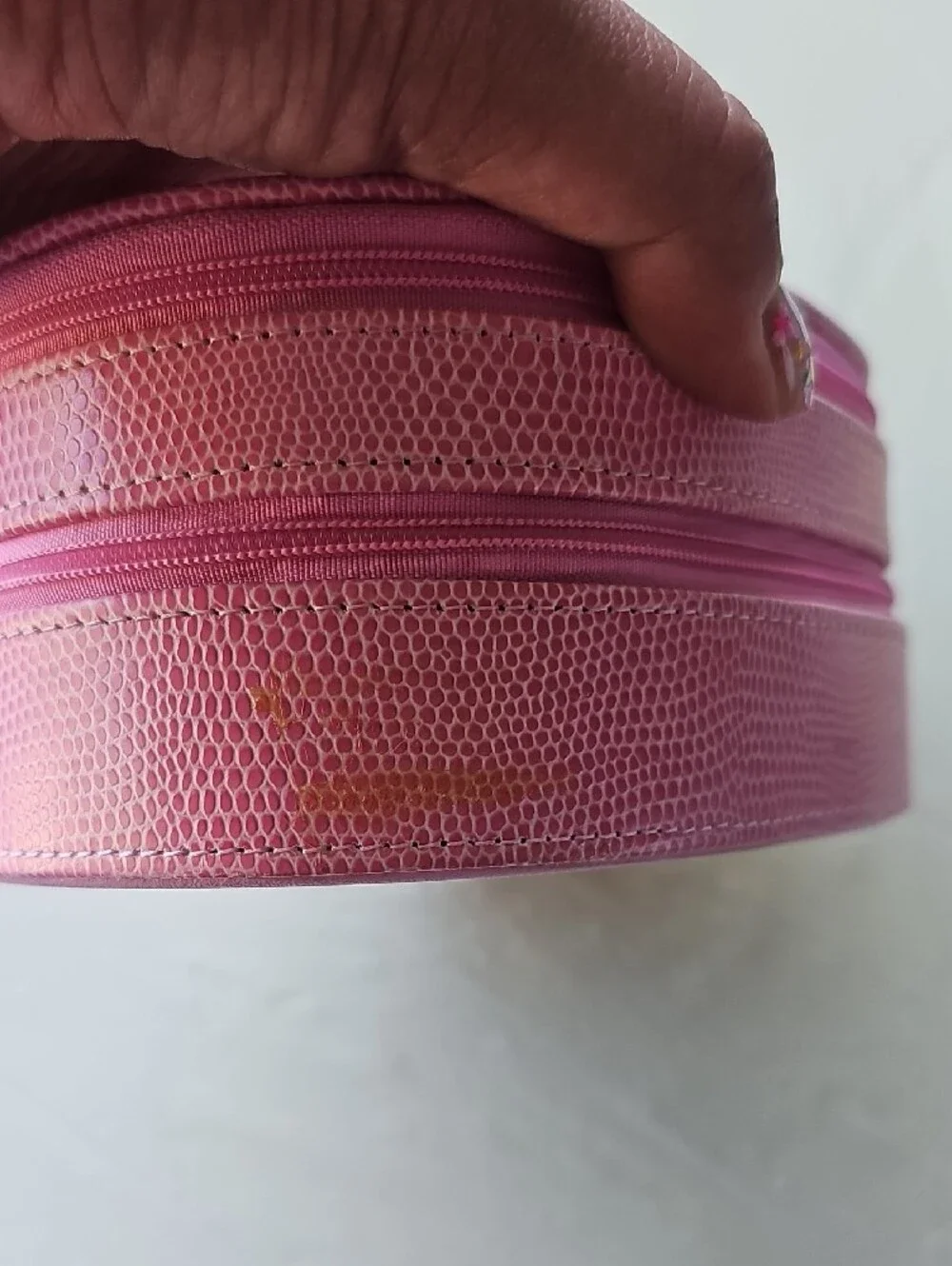 Pink Travel Jewelry Case with Mirror